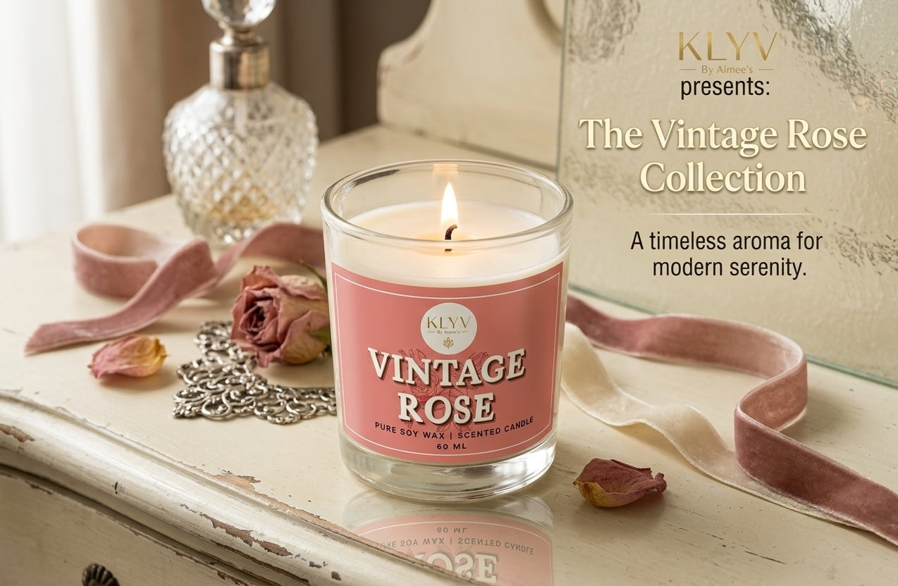 KLYV Vintage Rose Scented Candle